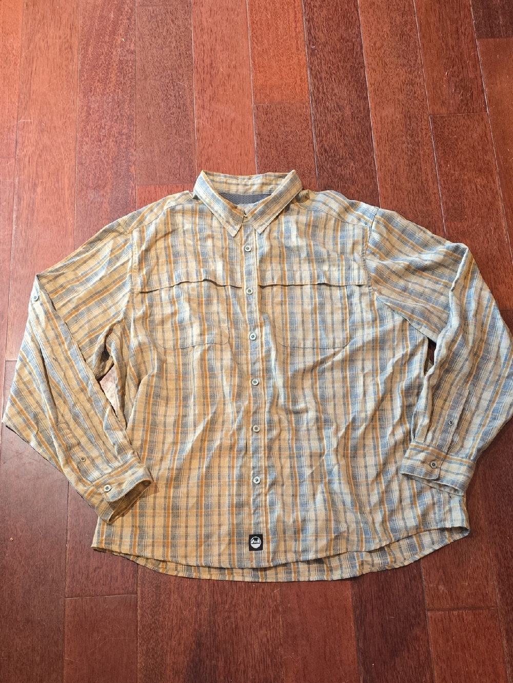 Wrangler Yellow and Blue Plaid Outdoor Shirt Sz XXLarge